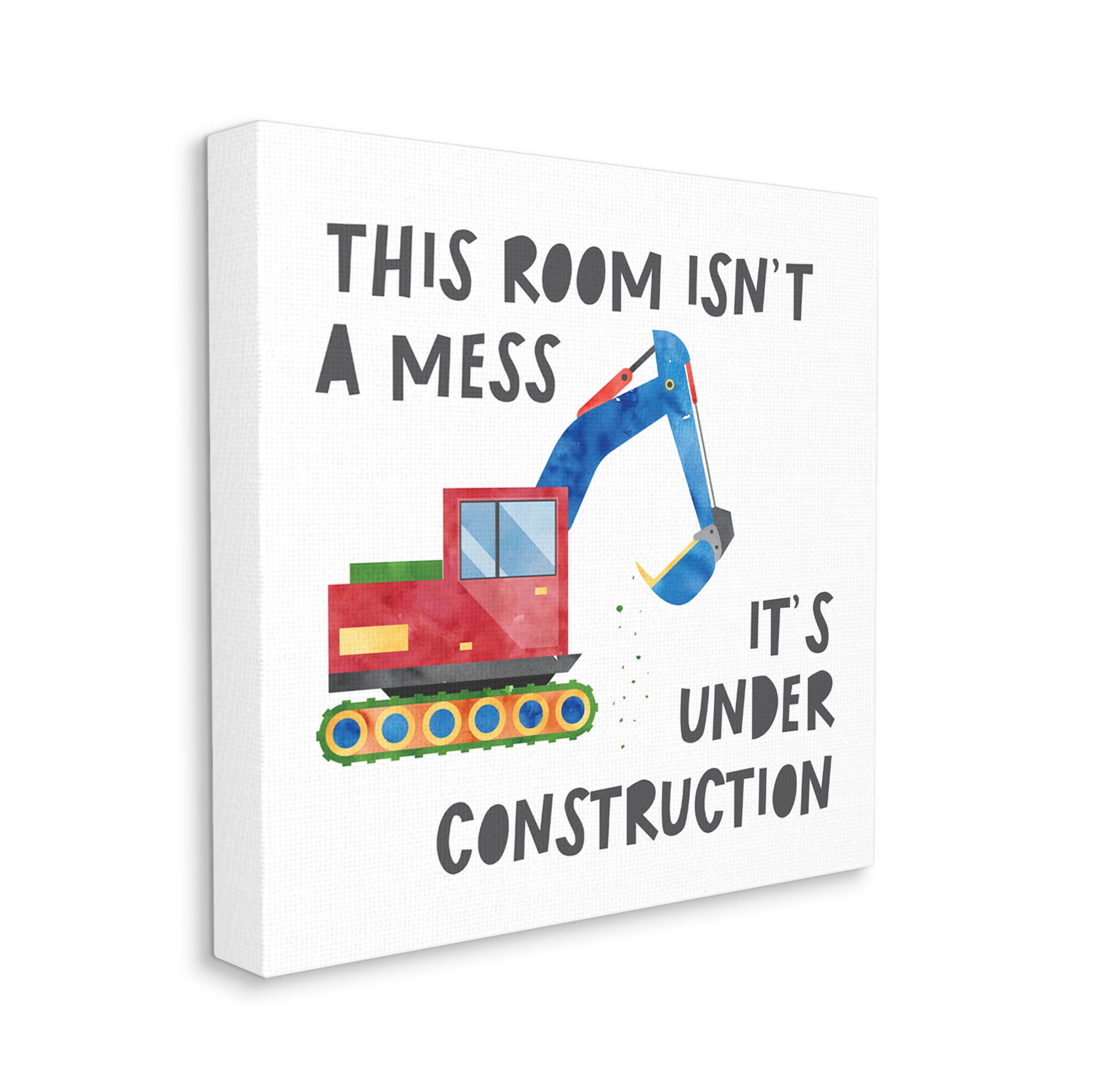 Stupell Industries This Room Is Under Construction Phrase Graphic Art Gallery Wrapped Canvas Print Wall Art, Design by Jennifer McCulley