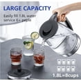 thumbnail image 3 of RAINBEAN 1.8L Electric Kettle Water Boiler, Electric Tea Kettle with LED Light, Auto Shut-Off & Boil Dry Protection, Glass Black, 3 of 7