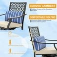 thumbnail image 6 of Homhougo Outdoor High Swivel Bar Stools, Bar Height Patio Chairs with Beige Seat Cushion, Counter Height Tall Patio Swivel Chairs, Outdoor SwivelBarChairs Set of 2, Backyard, with Armrest & Back, 6 of 9