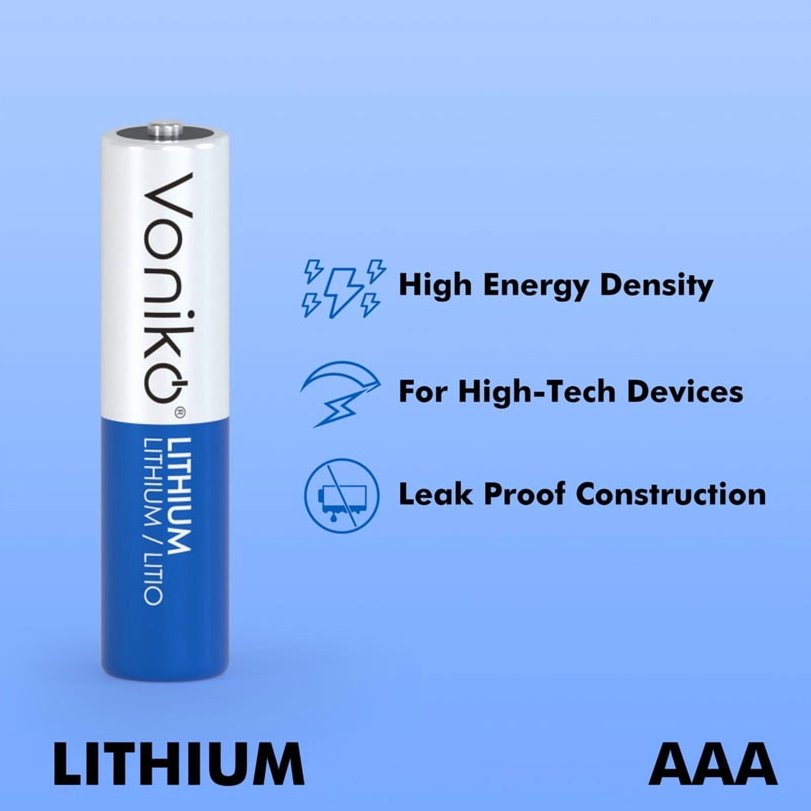 Voniko Lithium AAA Batteries 24 Pack, 1.5V 1200mAh Non-Rechargeable Triple A Battery for Flashlight, Toys, Remote Control