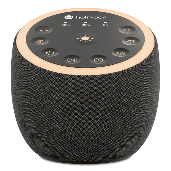 Cocoon White Noise Machine with 40 Soothing Sounds Night Light for Sleep, Yoga, Meditation 8 Hours Timers 32 Adjustable Volume Memory Function Dual Speaker Green Noise Sounds Machine for Adult Black