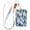 Blue and White Butterfly, variant on PU Leather Badge Holder ID Badge Holder with Lanyard for Cards & Credentials Silver and Black Butterfly