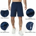 thumbnail image 4 of Taigaofy Men's Quick Dry Athletic Shorts - Breathable Stretch, Easy Care for Gym & Running Navy M, 4 of 8
