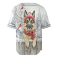 thumbnail image 2 of Playful German Shepherd Welcomes Winter Snowy Day with Cardinal Bird All Over Print 3D Baseball Shirt Alsatian Dog Lover Gifts Softball Sport - 2017, 2 of 6