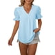 thumbnail image 2 of Sunloudy, camisas de gasa salvaje a la moda para mujer, blusas sueltas informales de verano de manga corta con lunares suizos de Color sólido Sunloudy  S M L XL XXL, 2 of 9