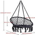 thumbnail image 7 of Hammock Chair Macrame Swing with Unique Good Quality Cotton&Polyester,Seat for The Living Room, Yard,Garden, Balcony Spaces etc. Max. 265 lbs Black, 7 of 7