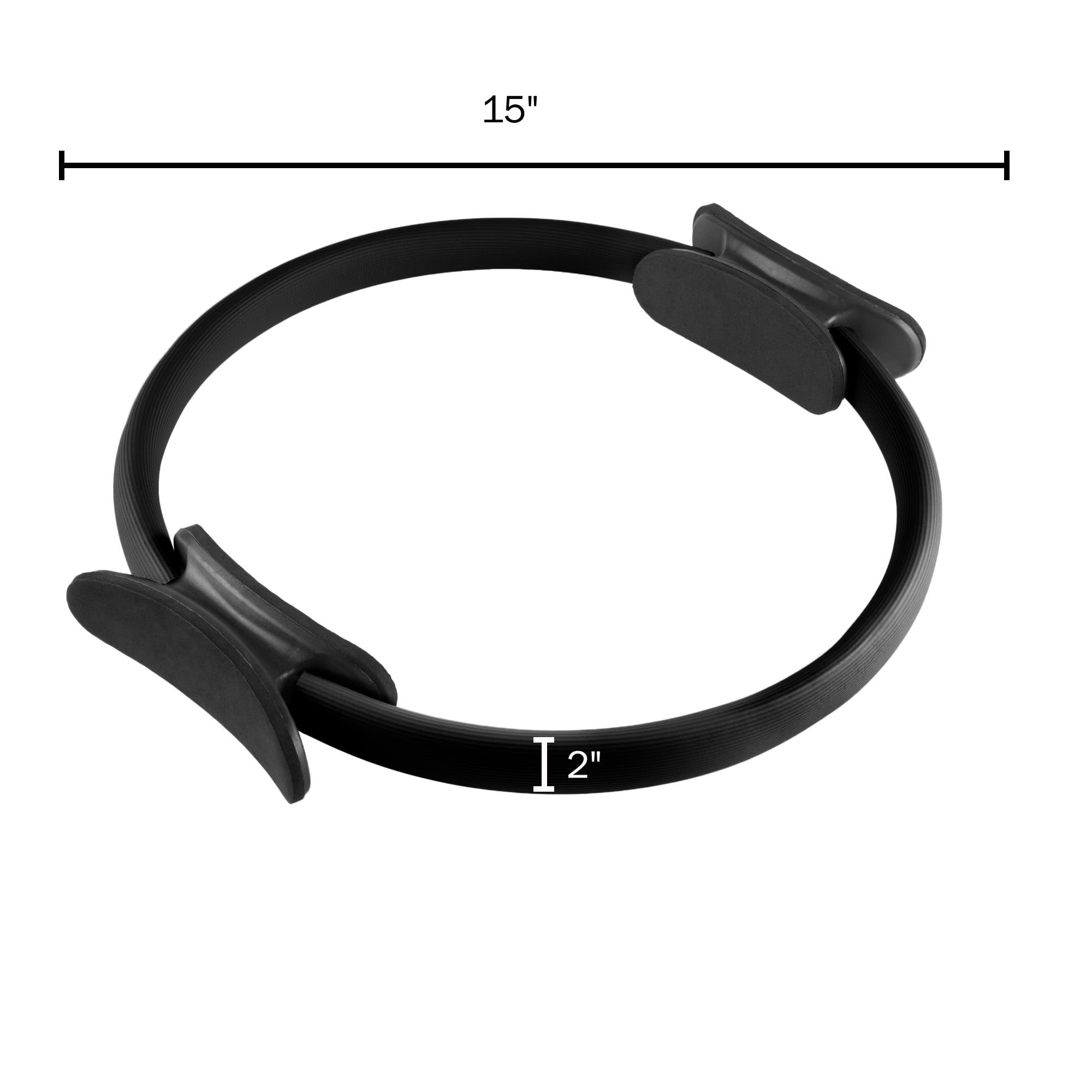 Pilates Toning Ring- Fitness Dual Grip Foam Resistance Circle Full Body Workout for Barre Sculpting and Strength Exercise By Wakeman Fitness (Black)