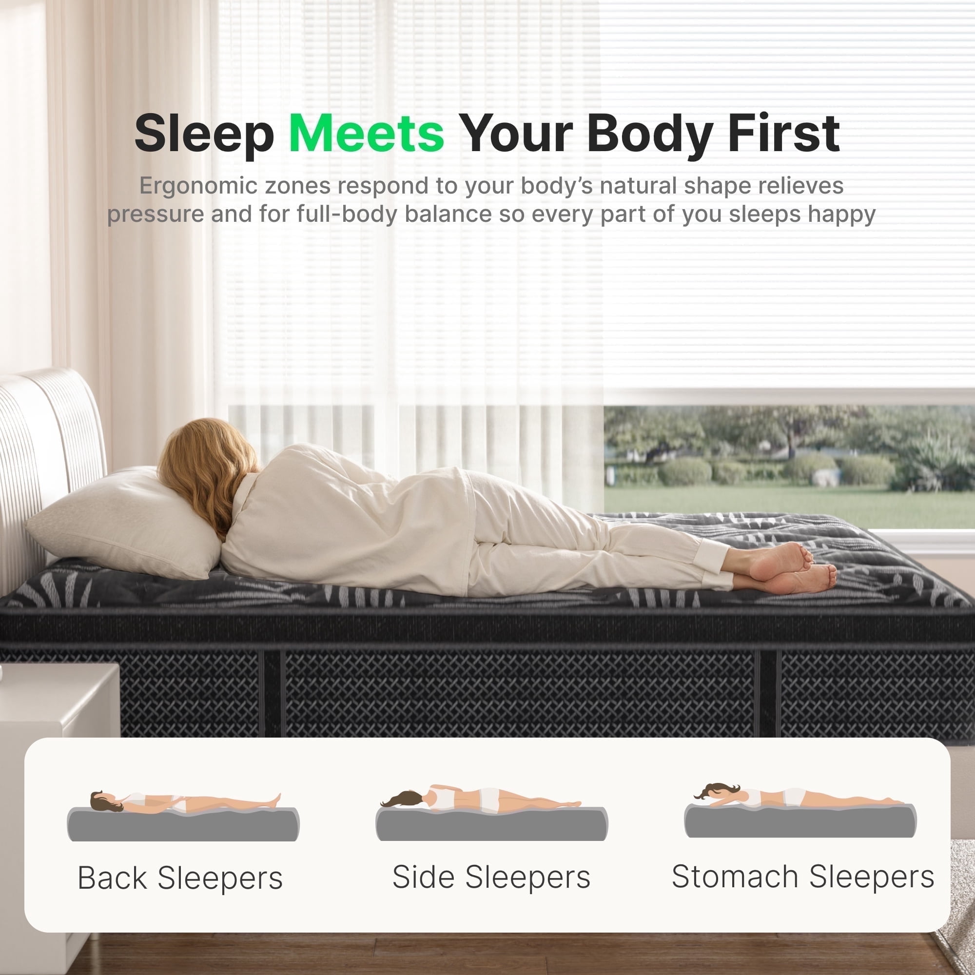 Behost Full Size Mattress 10 inch, CertiPUR-US Cooling Memory Foam Hybrid Mattress in a Box for Full Bed, Deep Sleep Mattresses