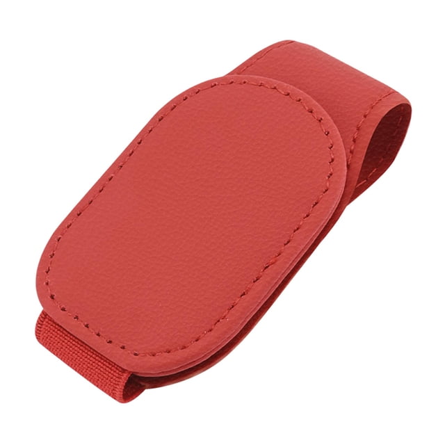 Porta gafas con clip multiusos universal para guardar billetes y efectivo, color rojo