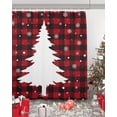 thumbnail image 5 of Merry Christmas Bathroom Shower Curtains with Hooks, Tree Red Buffalo Check Waterproof Fabric Washable Shower Curtain for Home Hotel Bathtub Decor 54x78 Inches, 5 of 7
