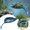 Dark Blue(3pcs), variant on Turtle Basking Platform, 3PCS Tree Frog Tank Accessories, Leaf Shape Bearded Dragon Basking Platform with Suction Cups, Leopard Gecko Tank Accessories, Turtle Tank Decor (Light Blue)