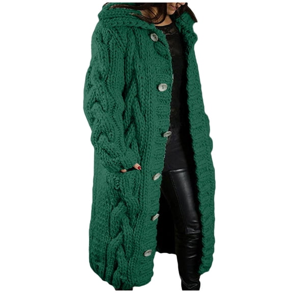 Vedolay Cardigans for Women Knitted Sweater Autumn Winter Cardigan Sweater Top Green,S