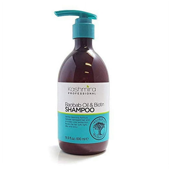 Kashmira Baobab Oil & Biotin Shampoo - Gentle Cleansing Formula, Restores Damaged Hair and Provides Colour Protection, Results in Soft, Light, Silky and Shiny Hair