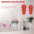 thumbnail image 3 of KAKOWELY 6 piezas (1 juego) Hermosos abanicos de papel, adornos festivos decorativos para bodas (rojos), 3 of 4
