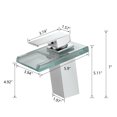 thumbnail image 6 of Bathroom Sink Faucet Led Light 3 Colors Changing Waterfall Glass Spout Hot Cold Water Mixer Single Handle One Hole Deck Mounted Bathroom Faucet Black Lavatory Vanity Basin Bath Plumbing, 6 of 7