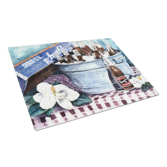 Caroline's Treasures Barq's and old washtub Glass Cutting Board Large