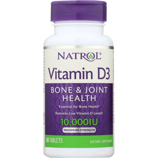 Natrol Vitamin D3 Maximum Strength for Bone & Joint Health 10000 IU