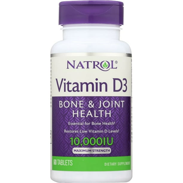 Natrol Vitamin D3 Maximum Strength for Bone & Joint Health 10000 IU