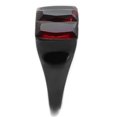thumbnail image 4 of IP Black(Ion Plating) Stainless Steel Ring with Synthetic Synthetic Glass in Siam for Women Siam Stone Color Style TK1854 Size 10, 4 of 4