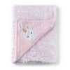 Tadpoles Unicorn Embroidered Ruffle Faux Fur Baby Blanket