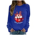 thumbnail image 1 of Pull de Noël pour Femmes Col Rond Cardigan d'Hiver Manches Longues Blouse Imprimée Graphique Mode Chandail en Molleton Mi-Longue Veste à Capuche Douce, 1 of 6