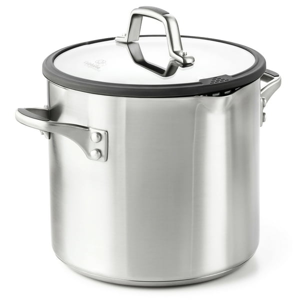 Simply Calphalon Easy System Stainless Steel Covered 8 Quart Stock Pot
