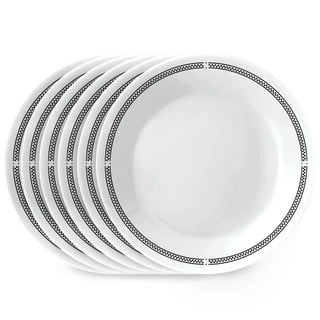 Elle Décor Glass Salad Plate, Set of 4, 6-Inch Dessert, Dinner, or  Appetizer Plate, Snack, Fruit, or Side Plate, Dishwasher Safe, Blue