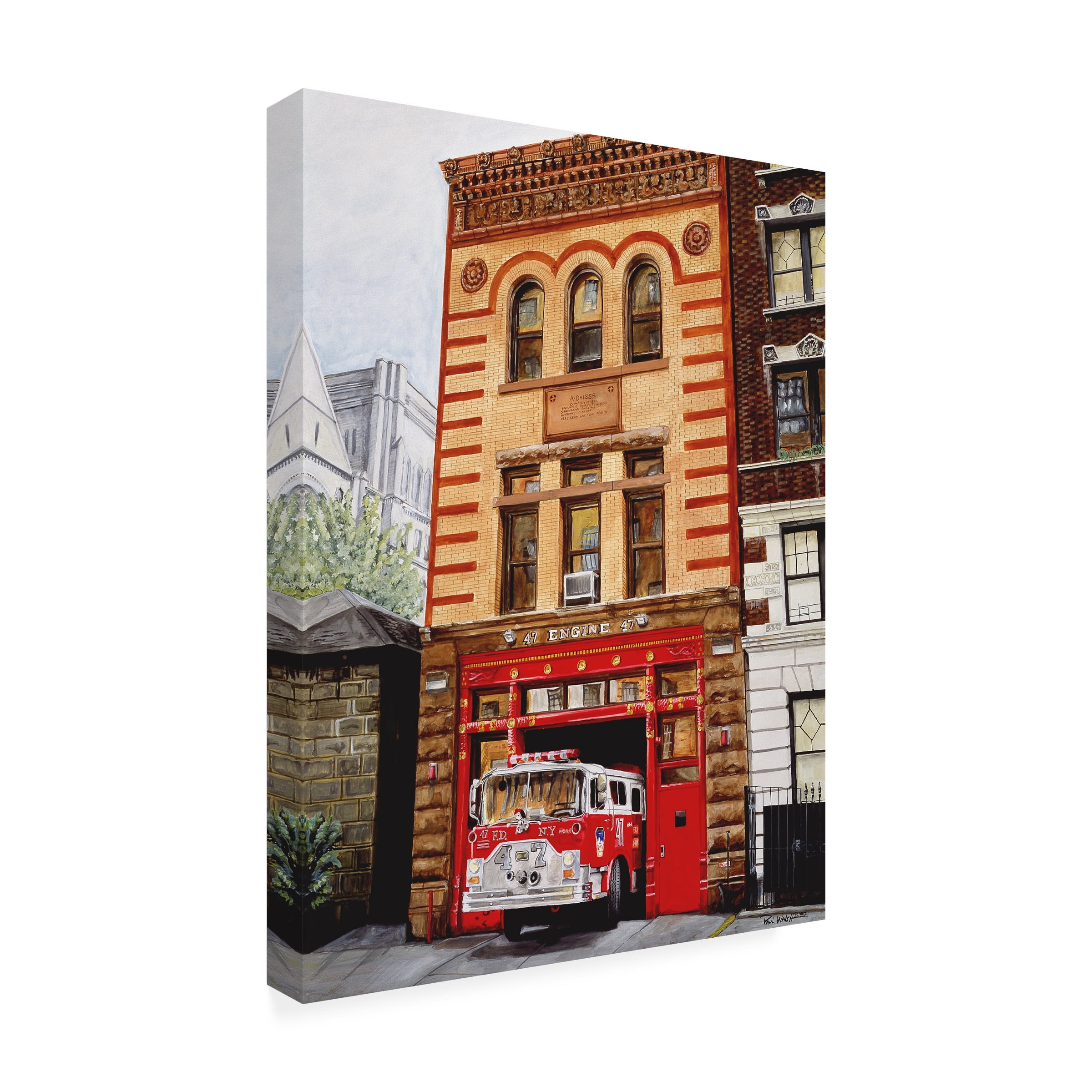 Trademark Fine Art 'Fdny Engine 47' Canvas Art by Paul Walsh