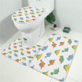 thumbnail image 2 of White Cartoon Dinosaurs Pattern Bathroom Rugs Sets 3 Piece,Toilet Cover Set,Absorbent Non Slip Bathroom Mats Sets with U-Shaped Contour Rug Toilet Rug Set, 2 of 5