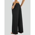 thumbnail image 2 of Pantalones Palazzo FireSwan para mujer, pierna ancha, tela gofrada negra, 2 of 6
