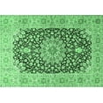 thumbnail image 1 of Ahgly Company Indoor Rectangle Medallion Emerald Green Traditional Area Rugs, 7' x 10', 1 of 4