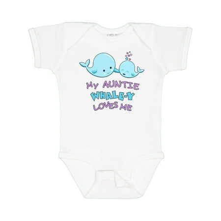 

Inktastic My Auntie Whale-y Loves Me Gift Baby Boy or Baby Girl Bodysuit
