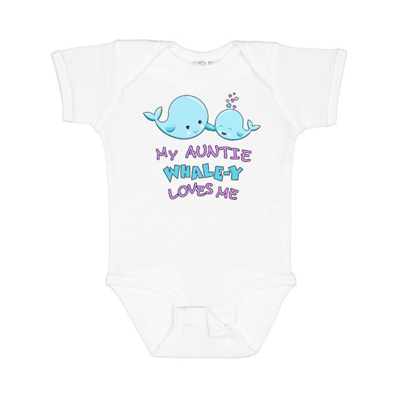 Inktastic My Auntie Whale-y Loves Me Boys or Girls Baby Bodysuit