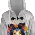 thumbnail image 4 of Watercolor Drip Shetland Sheepdog Pop Art Colorful Portrait Artwork All Over Print 3D Hooded Duffle Toggle Coat Sheltie Dog Lover Gifts - 01009, 4 of 6