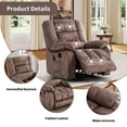 thumbnail image 5 of Bonzy Home Recliner Chairs with Massage and Heat Overstuffed Fabric Metal Frame Manual Reclining Chair, 5 of 9