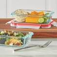 thumbnail image 2 of 2pc Glass Value Pack Rectangle Baking Dish Red: Freezer & Microwave Safe, 16 Volume, 2 of 5