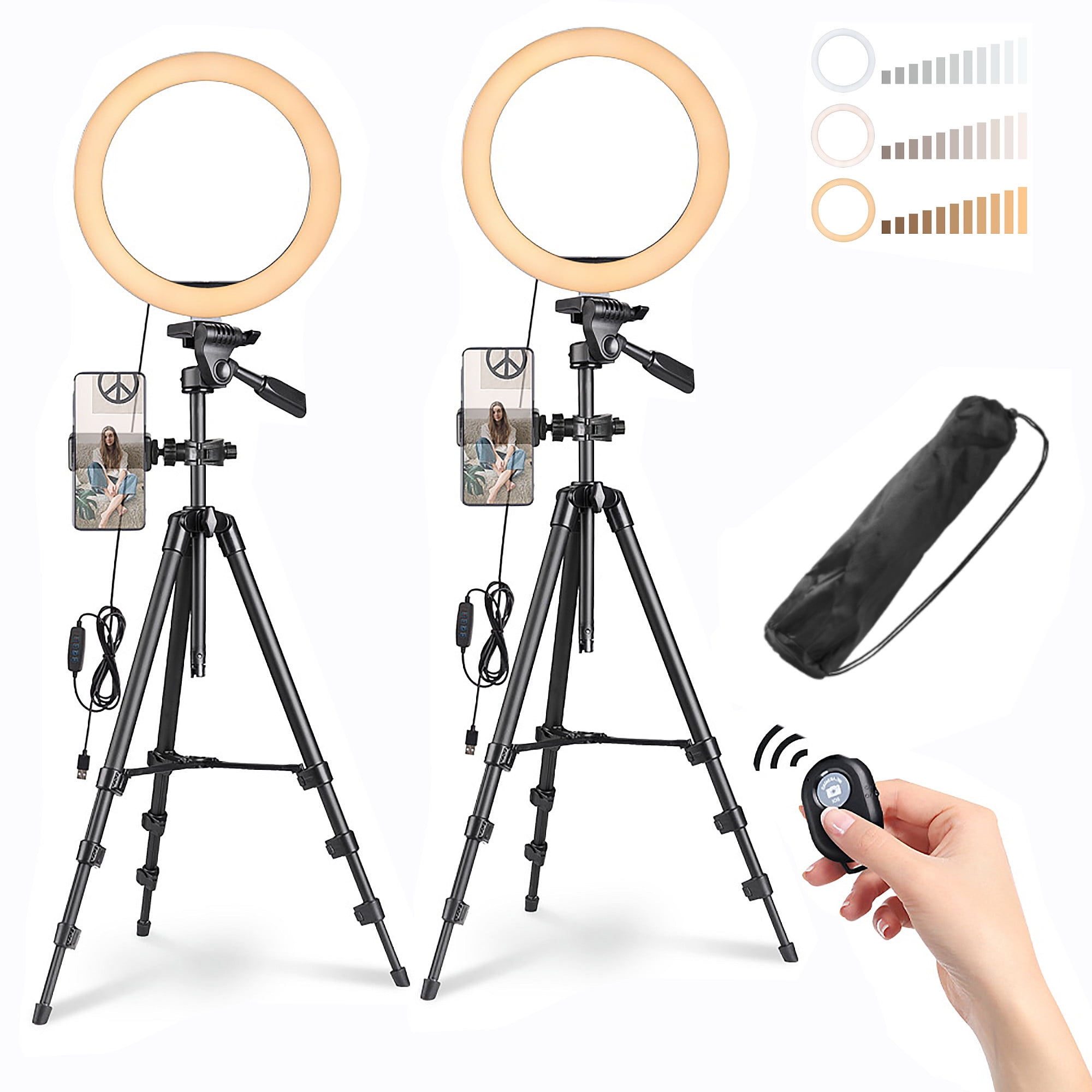 Cell Phone Holder & Bag Included!! 7.9" Ring Light w/Tripod 3 Modes by B-Land 