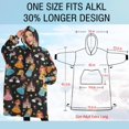 thumbnail image 4 of Oversized Wearable Blanket Hoodie,Black Princess Castle Pattern Sherpa Blanket Hoodie with Super Pockets,Super Warm Fuzzy Pullover for Women & Men, 4 of 6