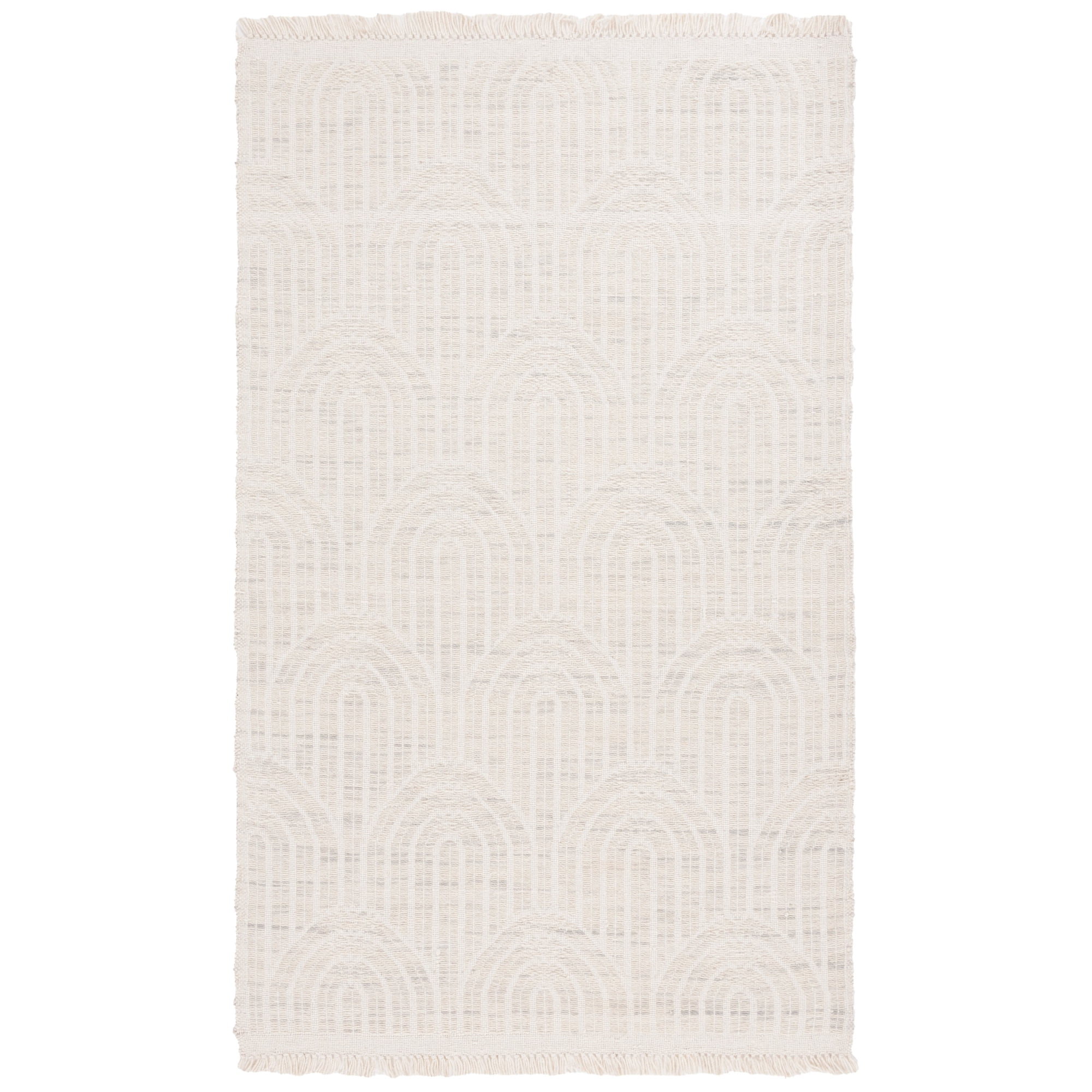 Safavieh Handmade Kilim Suela Geometric Tassel Wool Rug 4 x 6 - Light Grey/Ivory