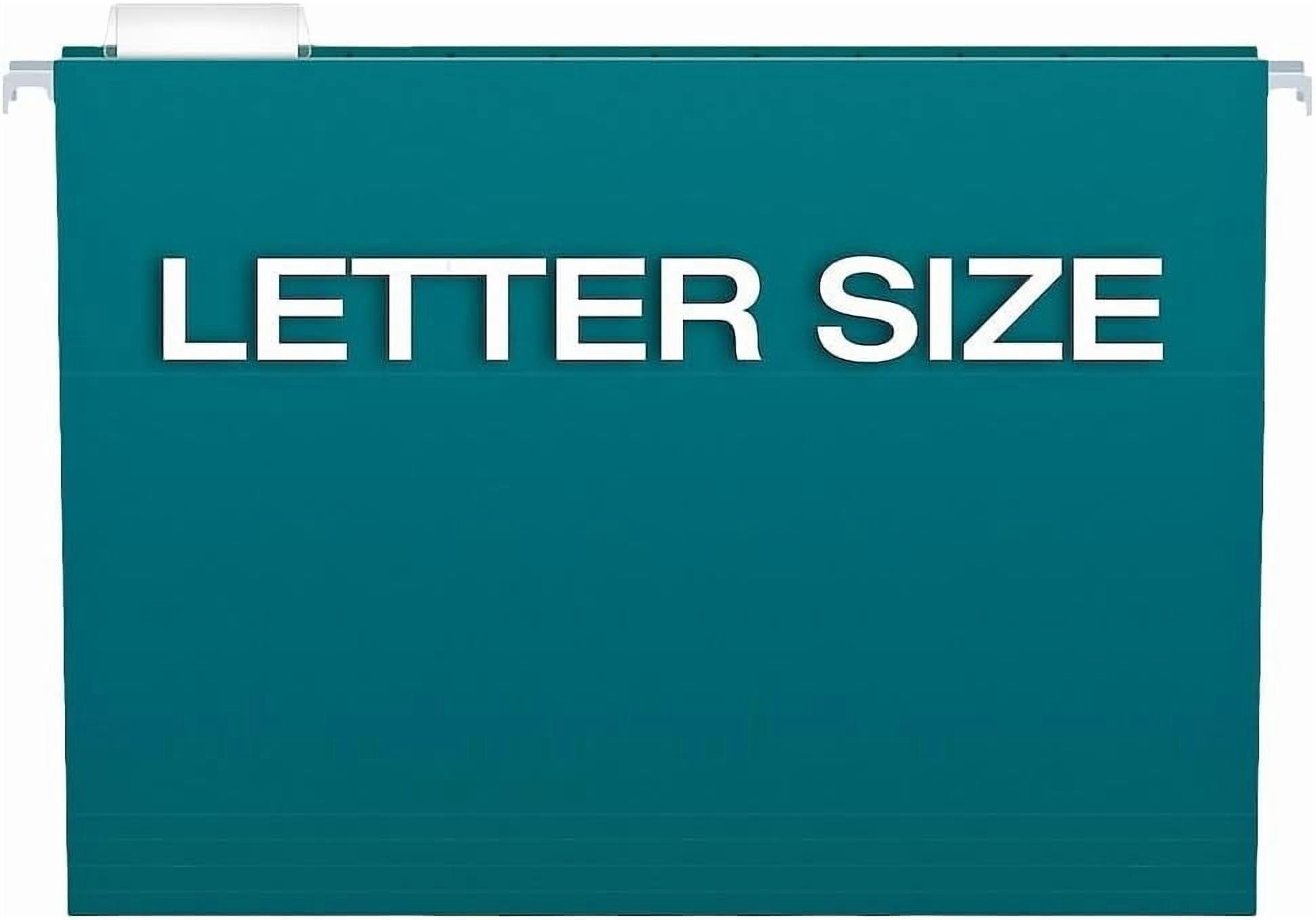 Recycled Hanging File Folders, Letter Size, Assorted Jewel-Tone Colors, Two-Tone for Foolproof Filing, 1/5-Cut Tabs, 25 Per Box (81667)