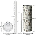 thumbnail image 5 of 20oz Beige Highland Cow Fence Daisy Pattern Skinny Tumblers Stainless Steel Tumbler with Lid and Straw,Vacuum Insulated Double Wall Travel Tumbler Cups with Cleaning Brush for Coffee,Tea, 5 of 6