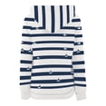 thumbnail image 5 of Femmes Aguichant à Poches Court à Rayures Entraînement Manches Longues Col Roulé à Capuche Blouse Décontractée Manteau Hauts, 5 of 5
