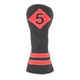thumbnail image 2 of Durable Club Headcover Accesorios Eje Protector Driver Covers Guard Fairway Sleeves Cuello largo Golf Wood Head Cover para regalo de golfista negro rojo 5 Soledad Funda para palos de golf, 2 of 10