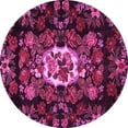 thumbnail image 1 of Ahgly Company Indoor Round Medallion Pink French Area Rugs, 3' Round, 1 of 4