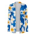 thumbnail image 3 of SELONE Long Cardigans for Women Summer Long Sleeve Tunic Open Front Cardigans Without Hoodie Flowers Lightweight Beach Vacation Wear Blue S, 3 of 5