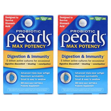 Probiotic Pearls Max Potency Digestion & Immunity 30 Daily Softgels Pack of 2