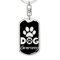 thumbnail image 5 of Dog Grammy Paw Stainless Steel or 18k Gold Premium Swivel Dog Tag Keychain, 5 of 16