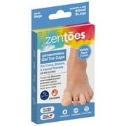 ZenToes Antimicrobial Gel Toe Caps Protect Toes from Shoe Rub, Cushions Ingrown Toenails, Missing Nails, Hot Spots - Variety Pack, Beige