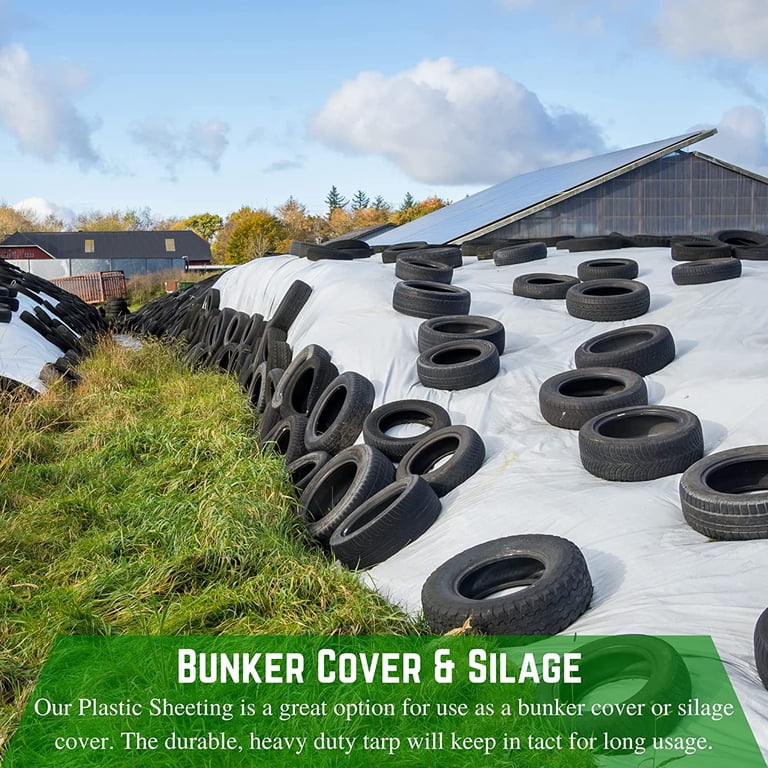 Heavy Duty Clear Greenhouse Cover - 16Mil Thick Plastic Tarp With Grommets, 3ft X 3ft For Garden, Chicken Coop & Plant Protection 12 thumbnail image