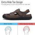 thumbnail image 3 of Mens Casual Sandals Closed Toe Leather Lightweight Sports Fisherman Shoes Summer Comfortable Outdoor Beach Shoes Brown 11 US, 3 of 7